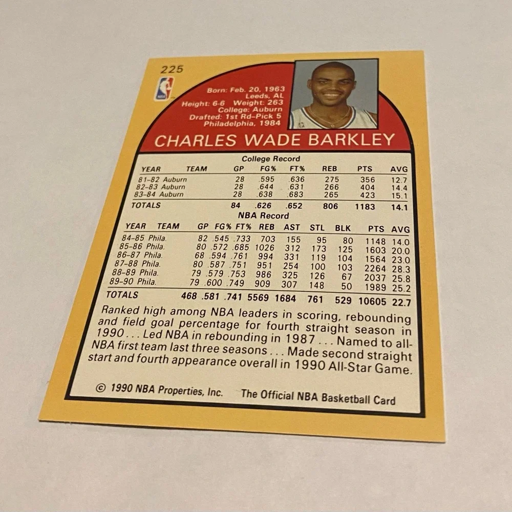 Charles Barkley 1990 NBA Hoops Basketball Card Vintage collectible